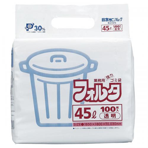 日本サニパック　業務用ゴミ袋 90L F-9C 透明 100枚×3冊