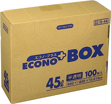 日本サニパック　業務用ゴミ袋 45L E-44 半透明 100枚×8冊