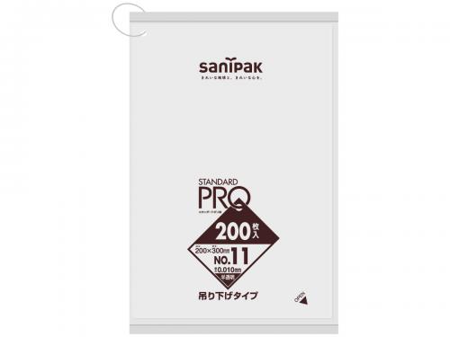 日本サニパック　規格ポリ袋 吊り下げ H11H 半透明 200枚×100冊