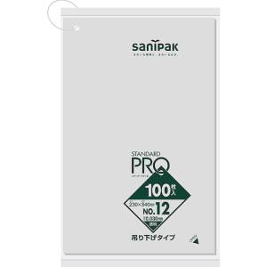 日本サニパック　規格ポリ袋 吊り下げ L12H 透明 100枚×30冊
