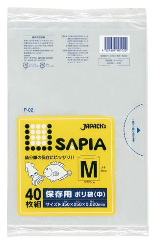 ジャパックス　保存用ポリ袋 P-02 透明 40枚×30冊入