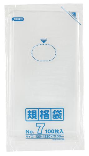 ジャパックス　LD規格袋 K-07 透明 100枚×10冊×10箱入