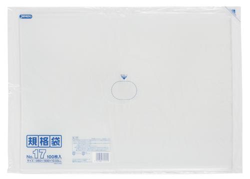 ジャパックス　LD規格袋K-17 透明 100枚×5冊×3箱入