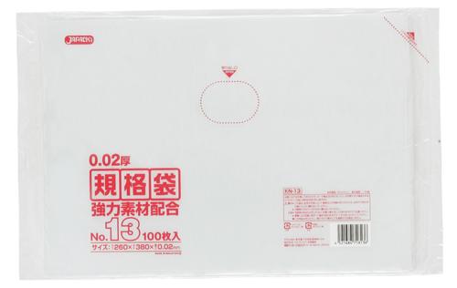 ジャパックス　LD規格袋 KN13 透明  100枚×10冊×6箱入