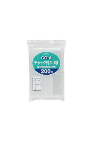 ジャパックス　チャック付ポリ袋 CG-4 透明 200枚×65冊入