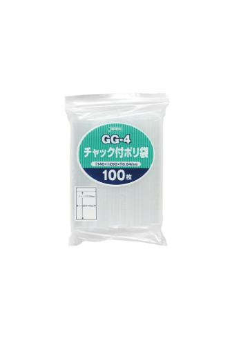 ジャパックス　チャック付ポリ袋 GG-4 透明 100枚×50冊入