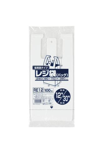 ジャパックス　レジ袋シリーズ  関東12号/関西30号 RE12 乳白 100枚×20冊×3箱入