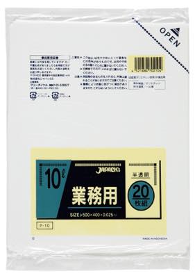 ジャパックス　10L P-10 0.025mm 半透明